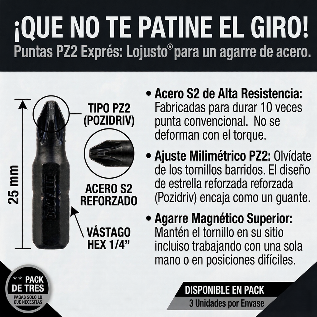 No pierdas el giro: Punta de Precisión Lojusto®