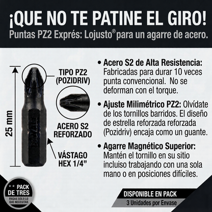 No pierdas el giro: Punta de Precisión Lojusto®